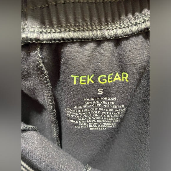Men's Tek Gear workout pants. Gray with black side stripes. Size small. - Picture 5 of 6